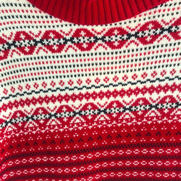 New Tommy Hilfiger Nordic RED CREAM SWEATER WOMENS TOP M - Picture 3 of 8